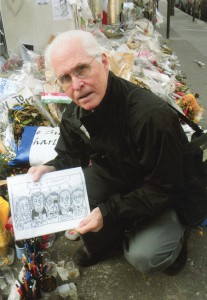 Stoiber in Paris at a memorial for slain cartoonists.